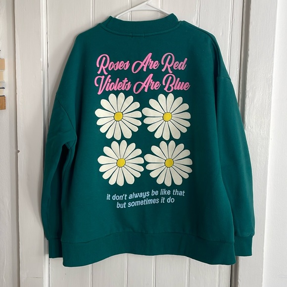 Yllw The Label Green Graphic Crew Neck - Picture 1 of 3